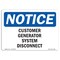 Signmission OSHA Notice Sign, 3.5" Height, Customer Generator System Disconnect Sign, Landscape, 10PK OS-NS-D-35-L-10861-10PK - alternate 1